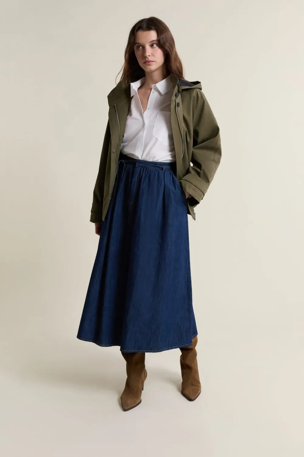 Discount ETAM Falda larga vaquera azul denim