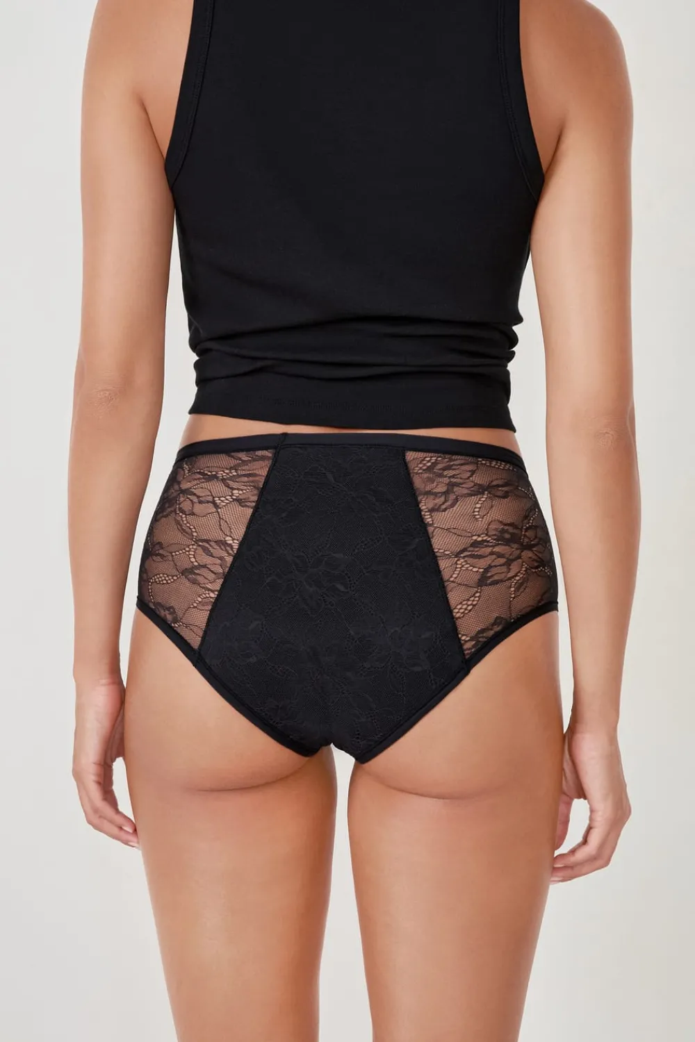 Online ETAM Flujo abundante - braguitas menstruales de talle alto NEGRO