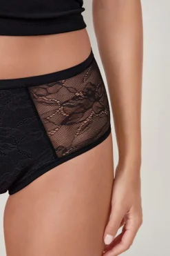 Online ETAM Flujo abundante - braguitas menstruales de talle alto NEGRO