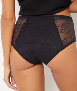 New ETAM Flujo medio - braguitas menstruales de talle alto NEGRO