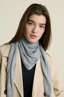 Clearance ETAM Foulard triangle en maille GRIS CLAIR