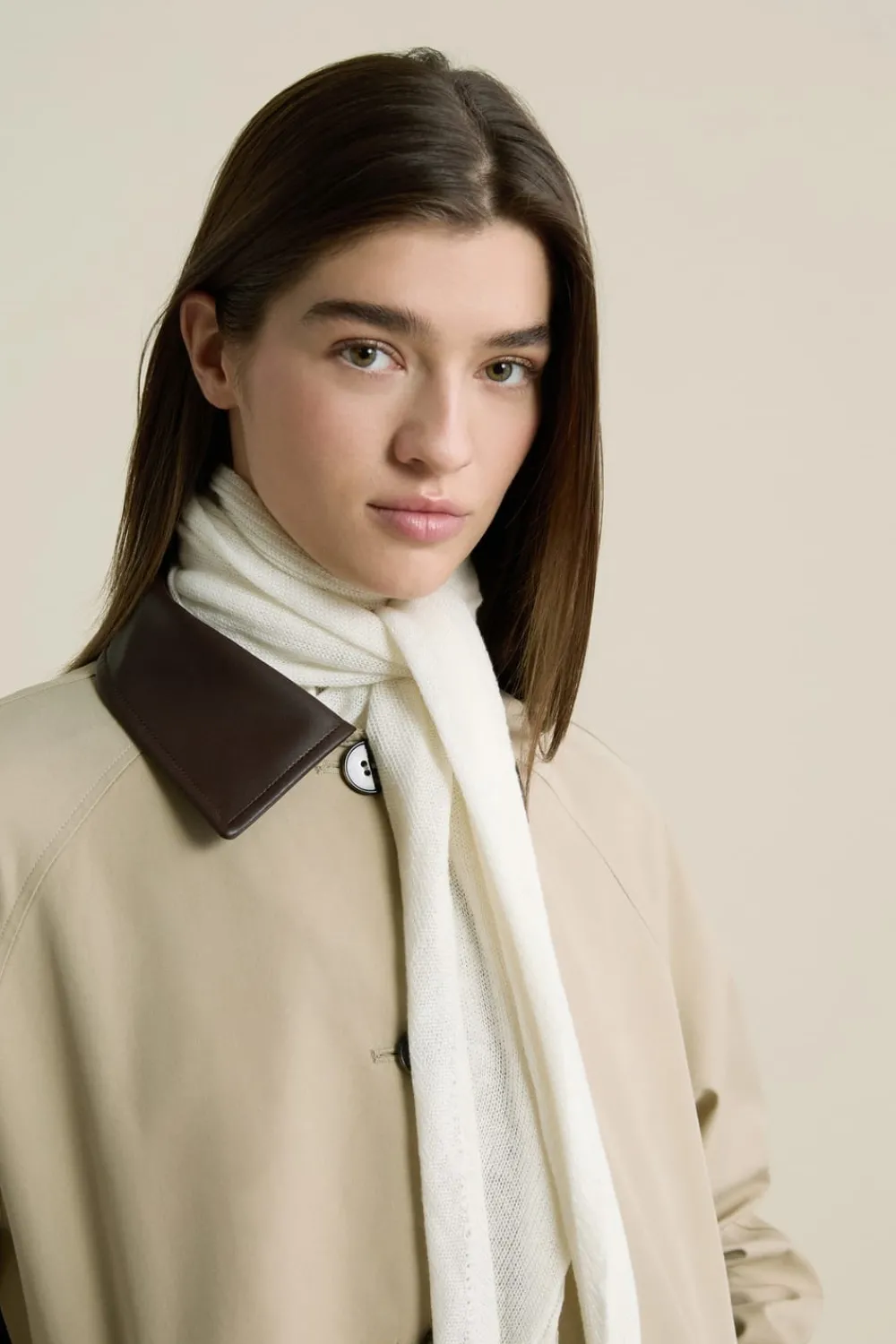 Clearance ETAM Foulard triangle en maille ECRU
