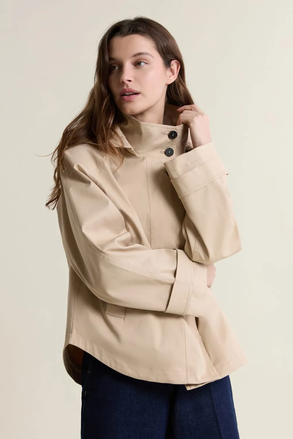 Sale ETAM Gabardina con capucha y algodón BEIGE