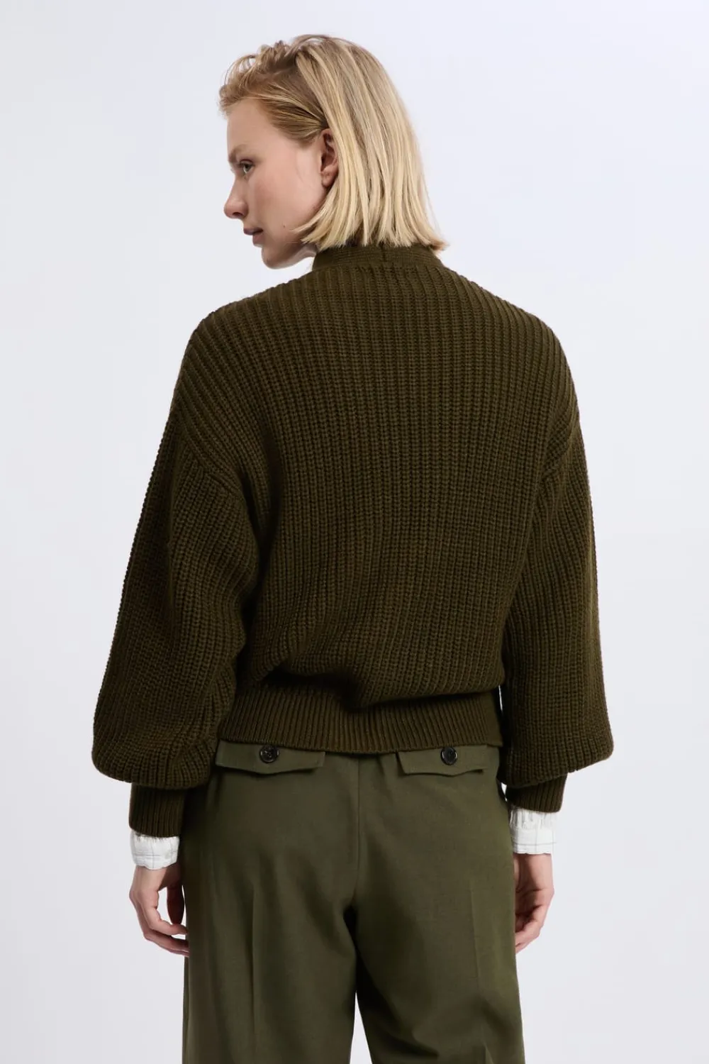Discount ETAM Gilet à manches longues grosse maille ARGILE