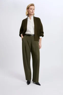 Discount ETAM Gilet à manches longues grosse maille ARGILE