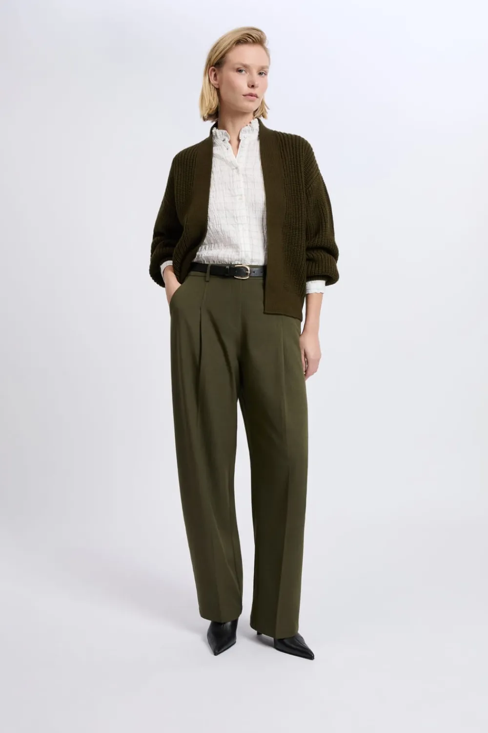 Discount ETAM Gilet à manches longues grosse maille ARGILE