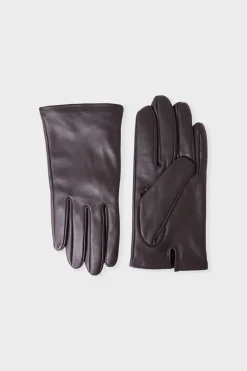 New ETAM Guantes con efecto piel CHOCOLATE