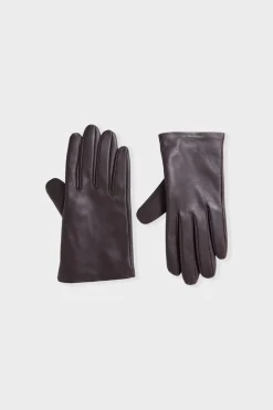 New ETAM Guantes con efecto piel CHOCOLATE