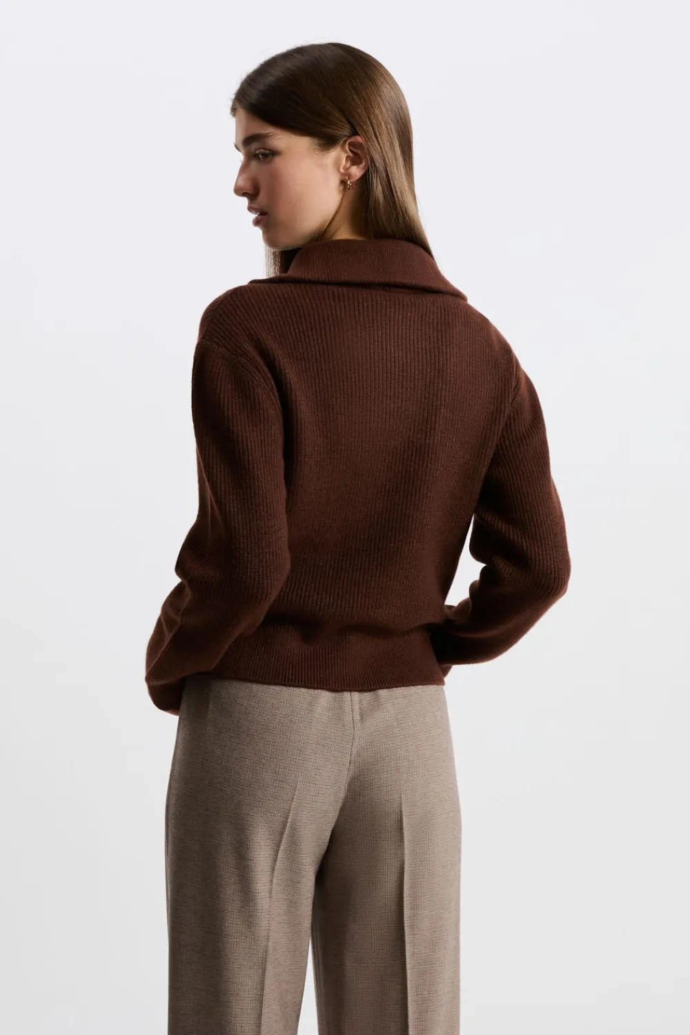 Sale ETAM Jersey con cuello campero CHOCOLATE