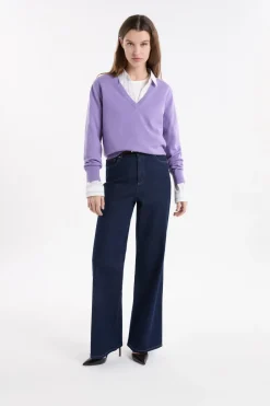 Best ETAM Jersey con cuello en V de lana parma
