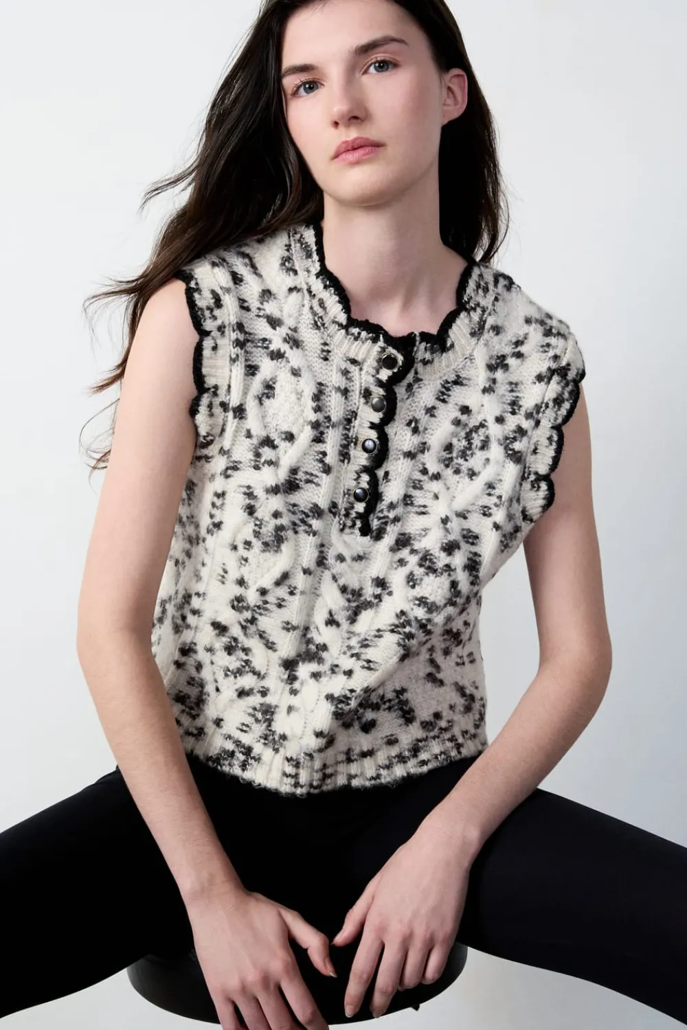 Clearance ETAM Jersey de botones sin mangas CRUDO