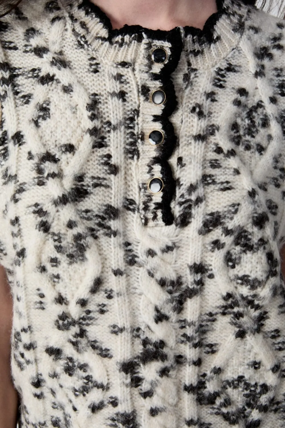 Clearance ETAM Jersey de botones sin mangas CRUDO