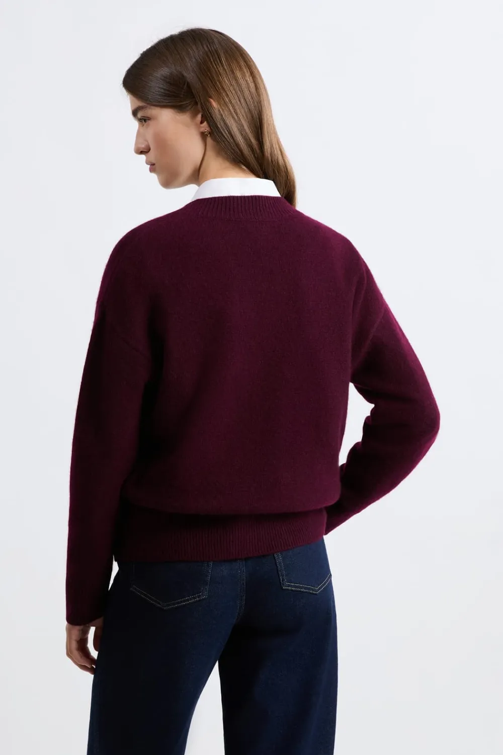 Outlet ETAM Jersey de cuello en V de cashmere MORADO