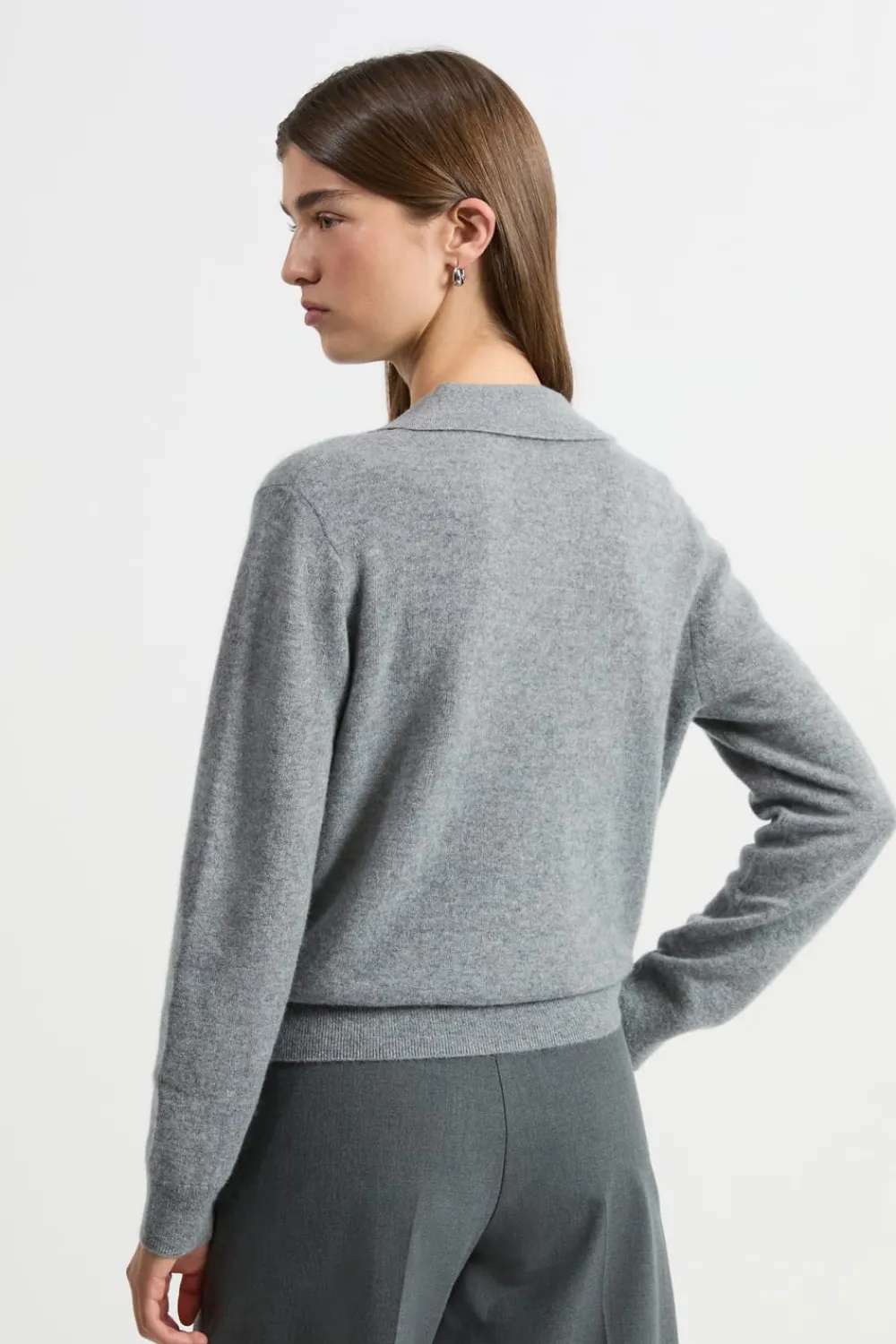 Clearance ETAM Jersey de cuello polo de cashmere GRIS