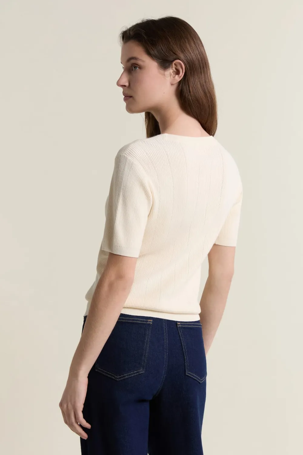 ETAM Jersey de cuello redondo y manga corta LINO