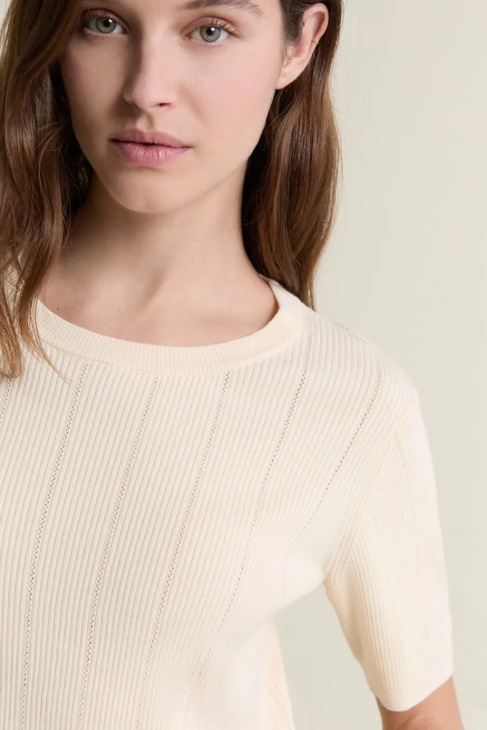 ETAM Jersey de cuello redondo y manga corta LINO