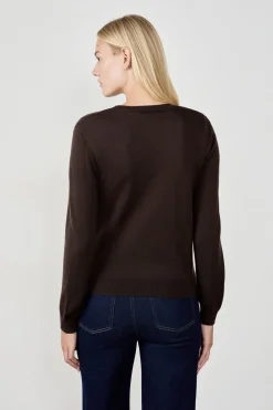 ETAM Jersey de cuello redondo con lana CHOCOLATE