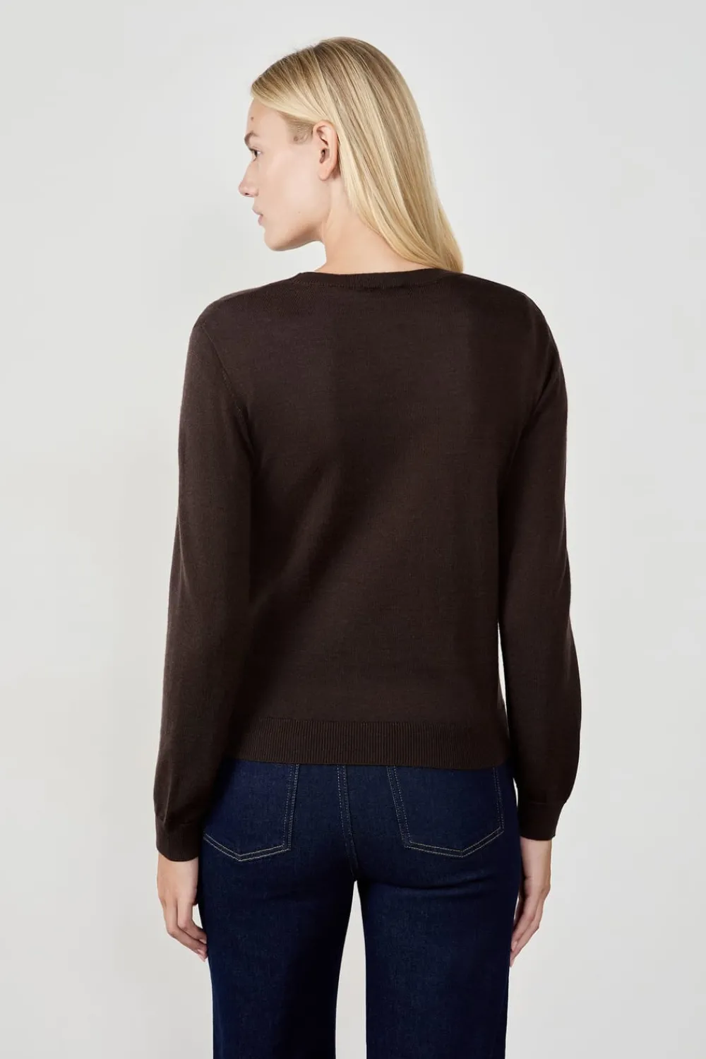 ETAM Jersey de cuello redondo con lana CHOCOLATE