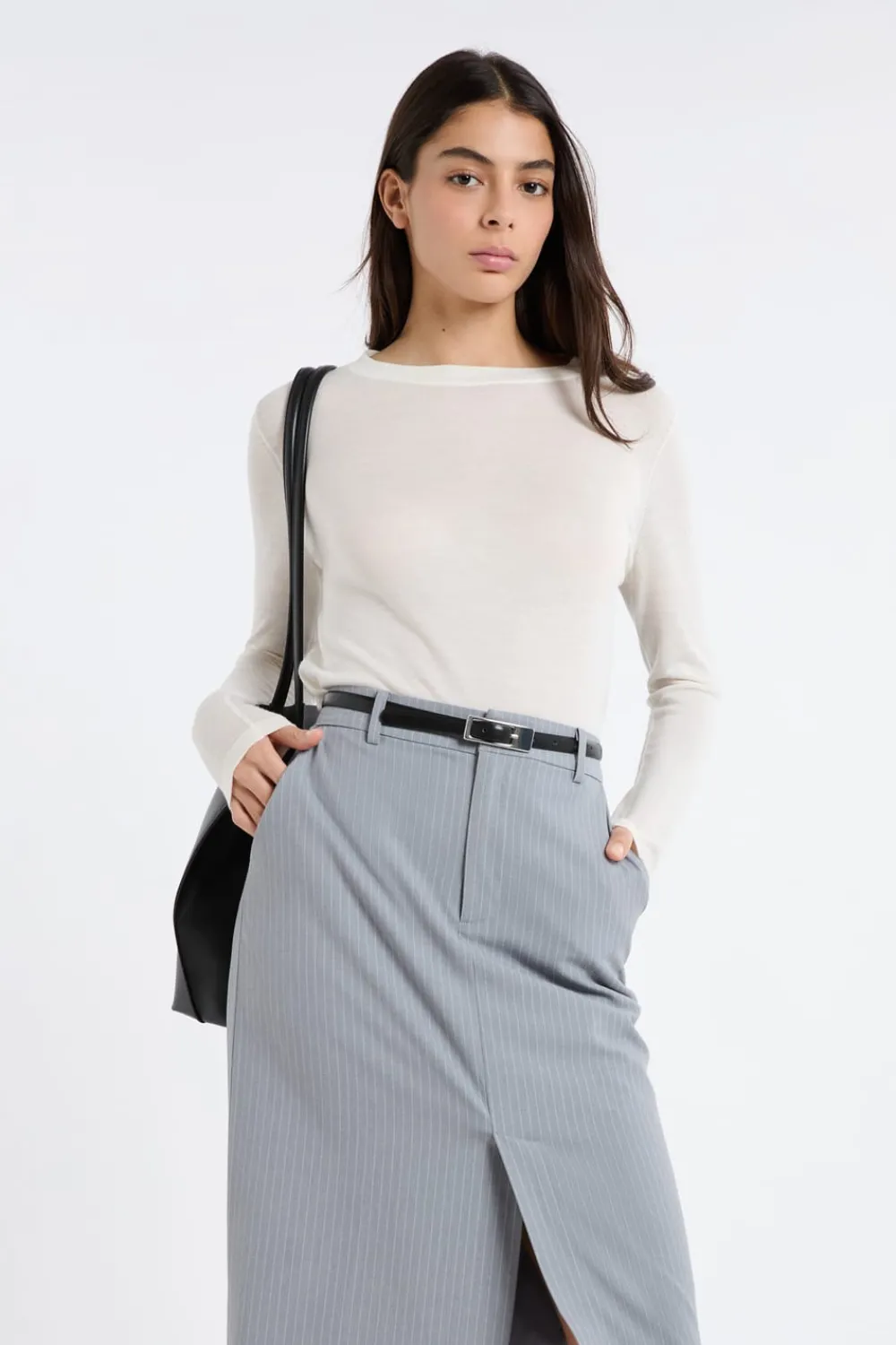 Online ETAM Jersey de cuello redondo de lana crudo