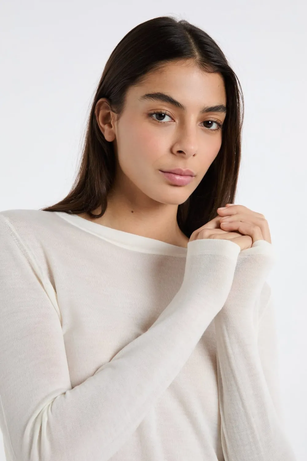 Online ETAM Jersey de cuello redondo de lana crudo
