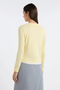 Clearance ETAM Jersey de cuello redondo de lana AMARILLO P&Aacute;LIDO