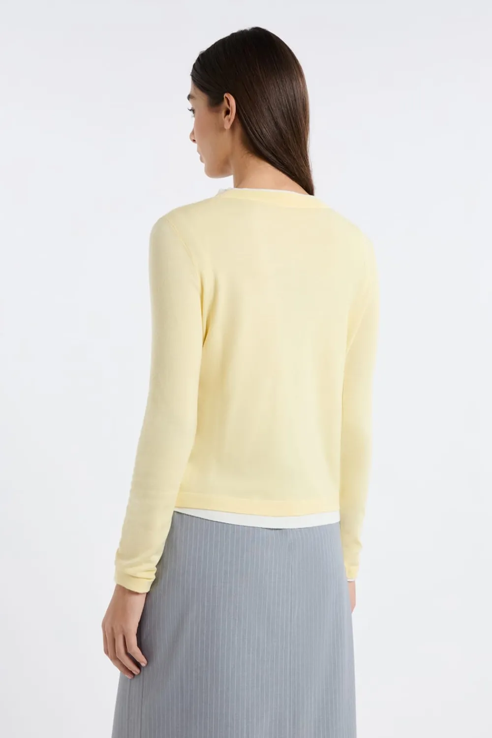 Clearance ETAM Jersey de cuello redondo de lana AMARILLO PÁLIDO