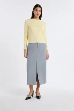 Clearance ETAM Jersey de cuello redondo de lana AMARILLO PÁLIDO