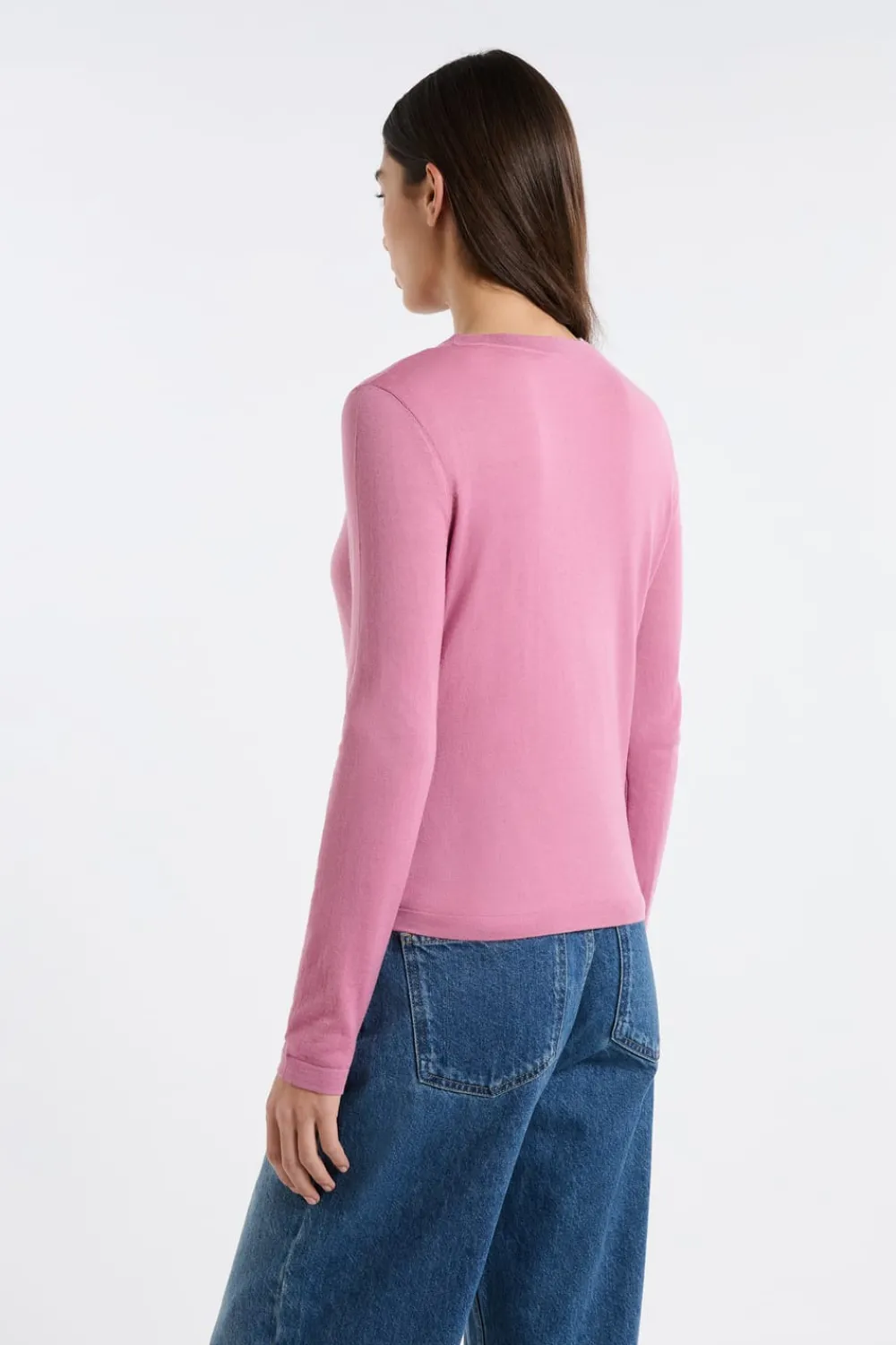 Online ETAM Jersey de cuello redondo de lana rosa nude