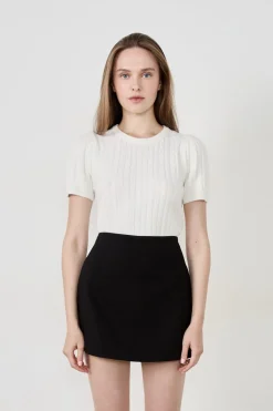 Clearance ETAM Jersey de manga corta BLANCO