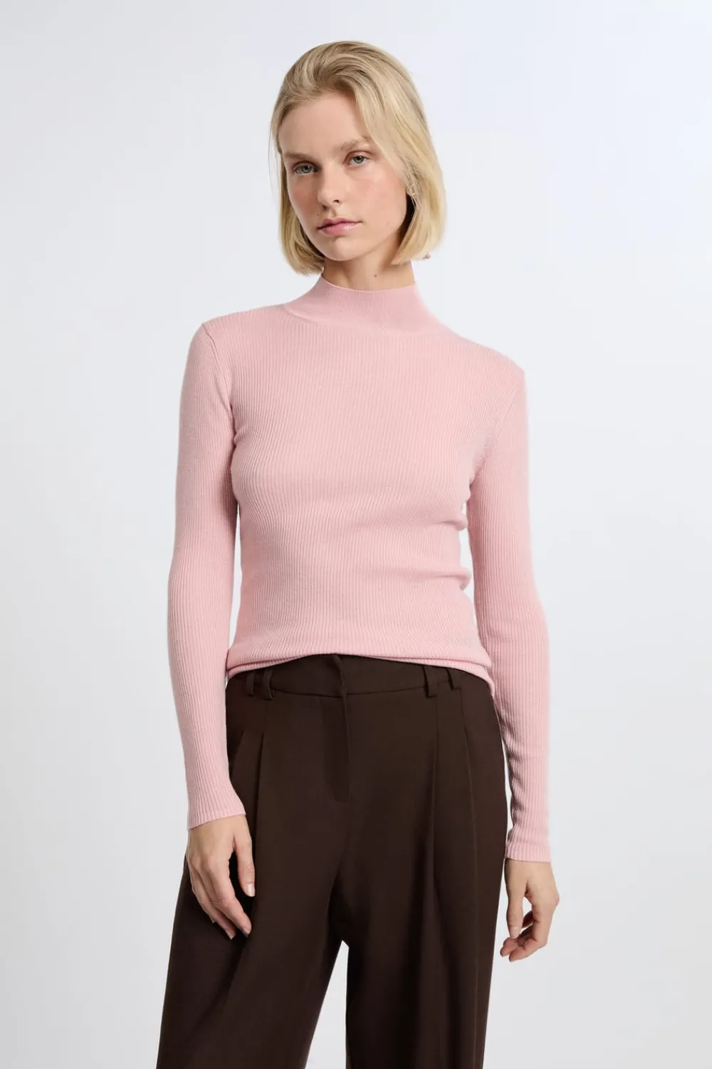 Sale ETAM Jersey de manga larga con cuello alto y lana LILA