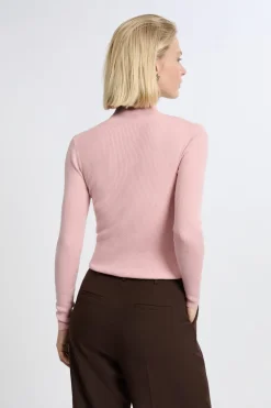 Sale ETAM Jersey de manga larga con cuello alto y lana LILA