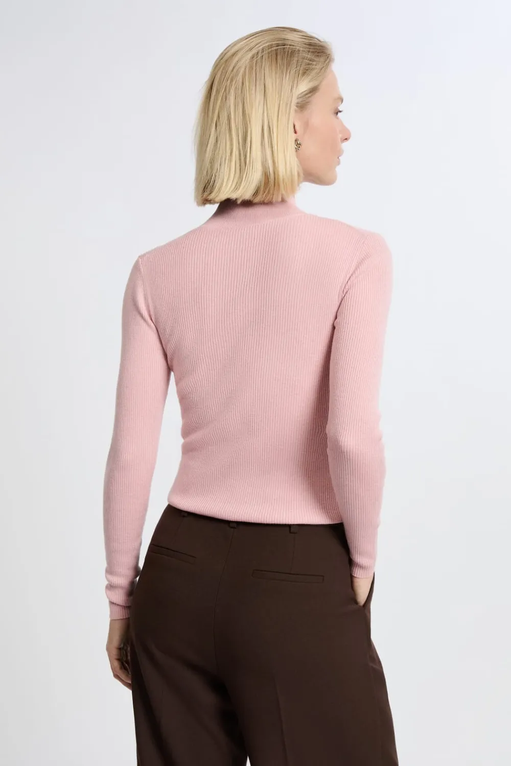 Sale ETAM Jersey de manga larga con cuello alto y lana LILA
