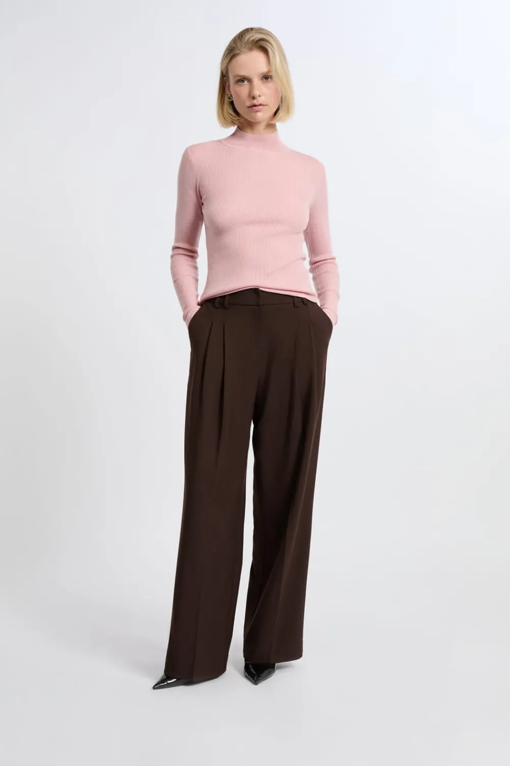 Sale ETAM Jersey de manga larga con cuello alto y lana LILA
