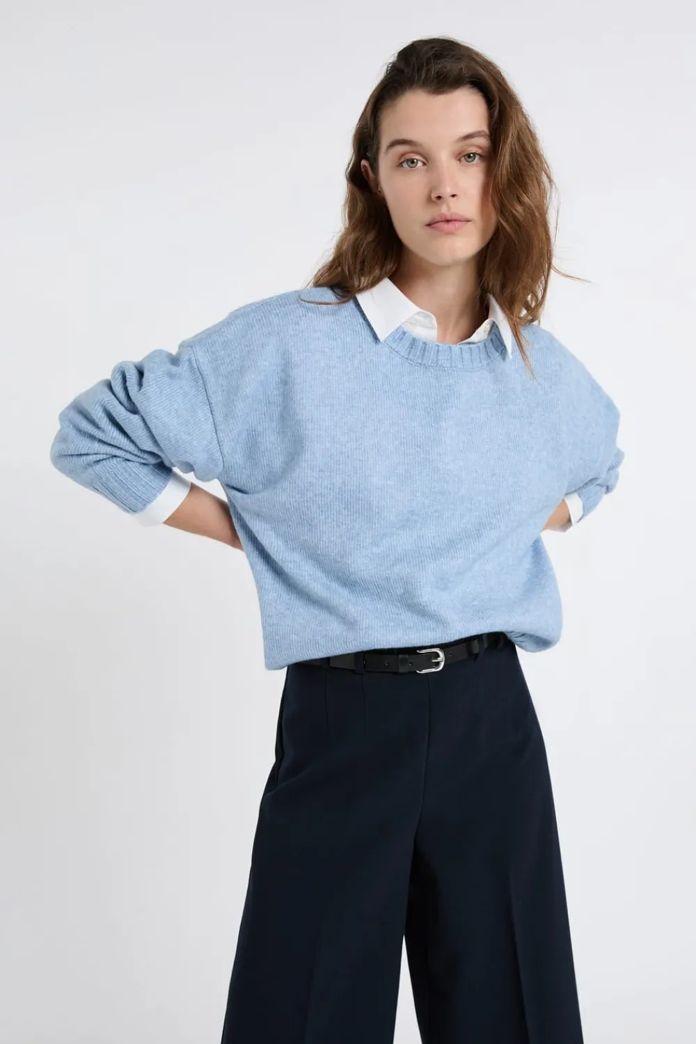 Online ETAM Jersey oversize de manga larga AZUL