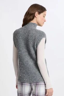 Sale ETAM Jersey sin mangas con cuello alto GRIS