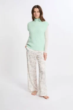 Outlet ETAM Jersey sin mangas con cuello alto CELADON