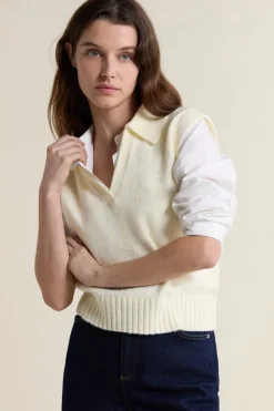 ETAM Jersey sin mangas con cuello polo LINO