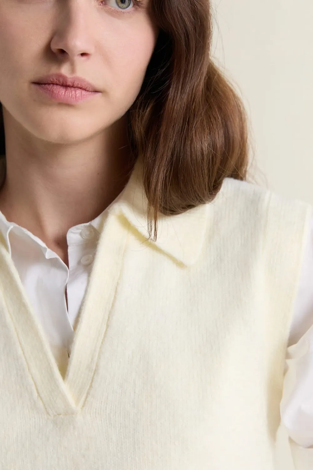 ETAM Jersey sin mangas con cuello polo LINO