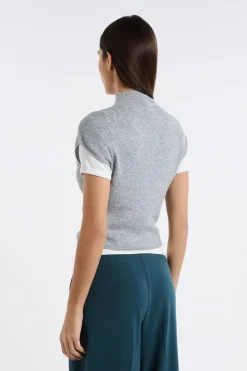 Hot ETAM Jersey sin mangas con cuello alto GRIS