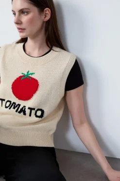 Clearance ETAM Jersey sin mangas estampado "Tomate" CRUDO