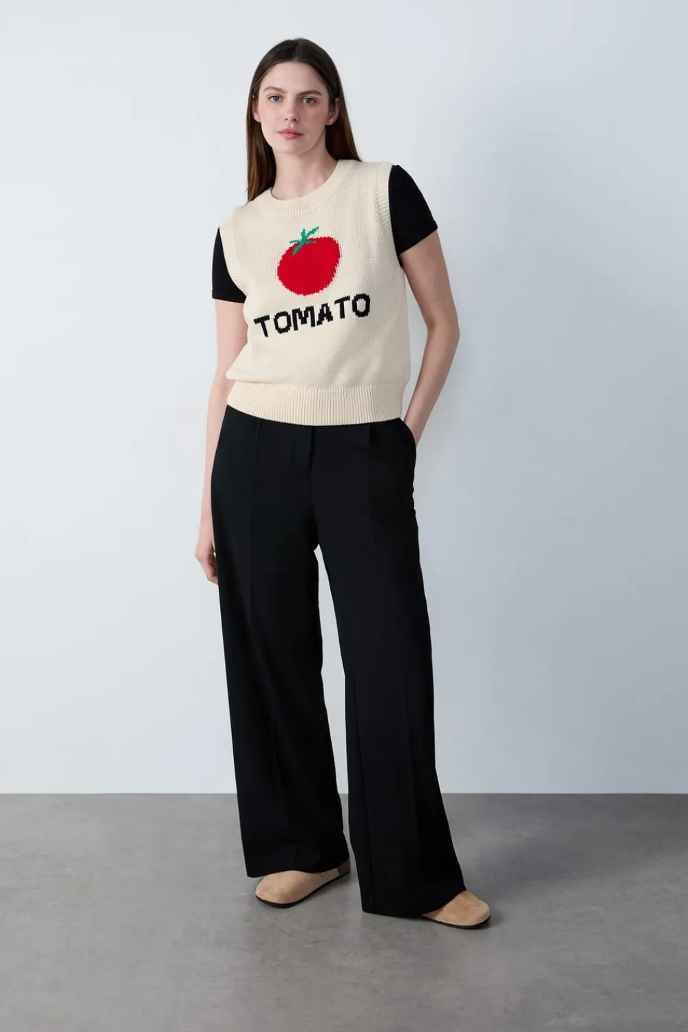 Clearance ETAM Jersey sin mangas estampado "Tomate" CRUDO