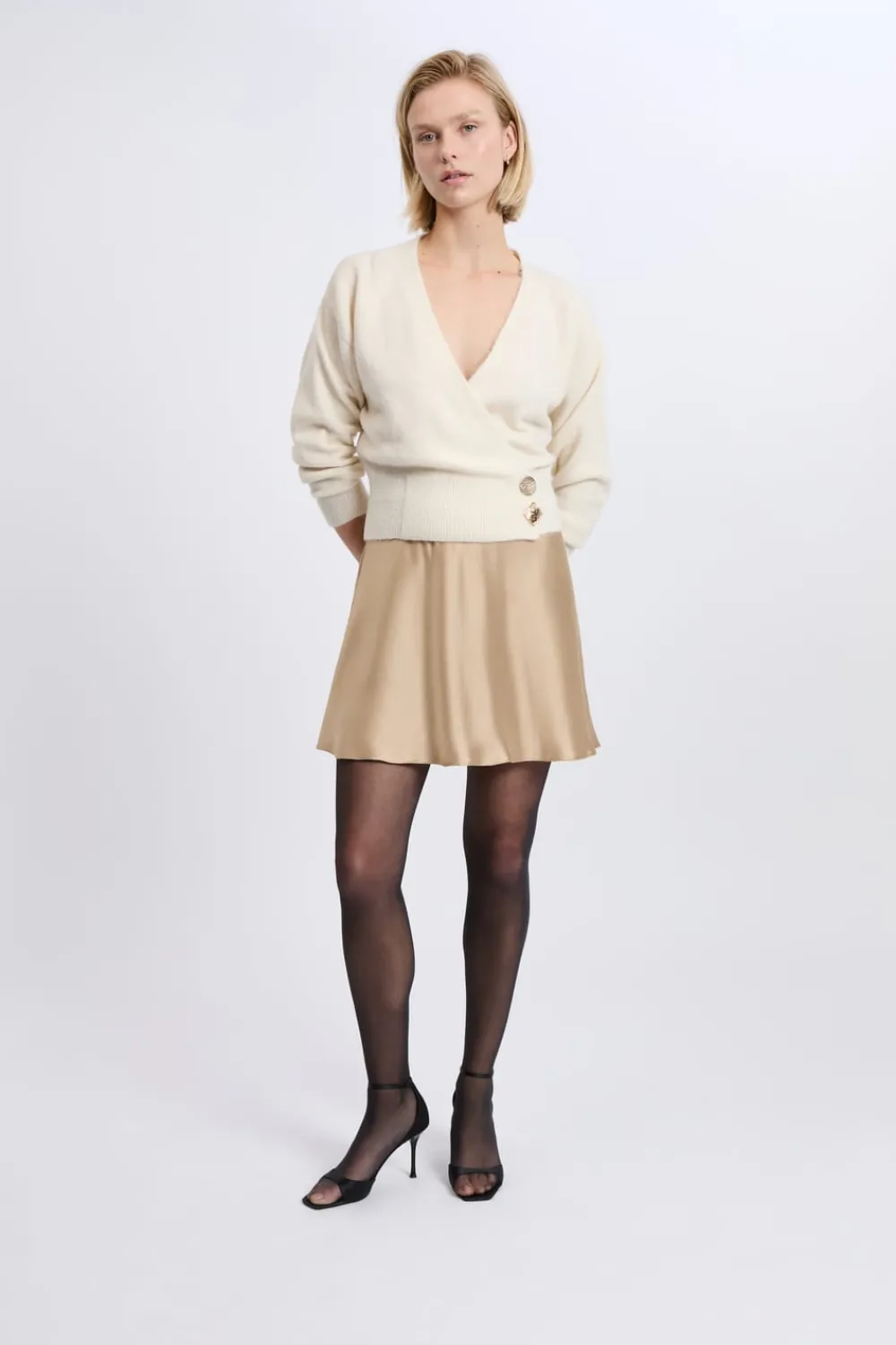 Discount ETAM Jupe courte satinée OR