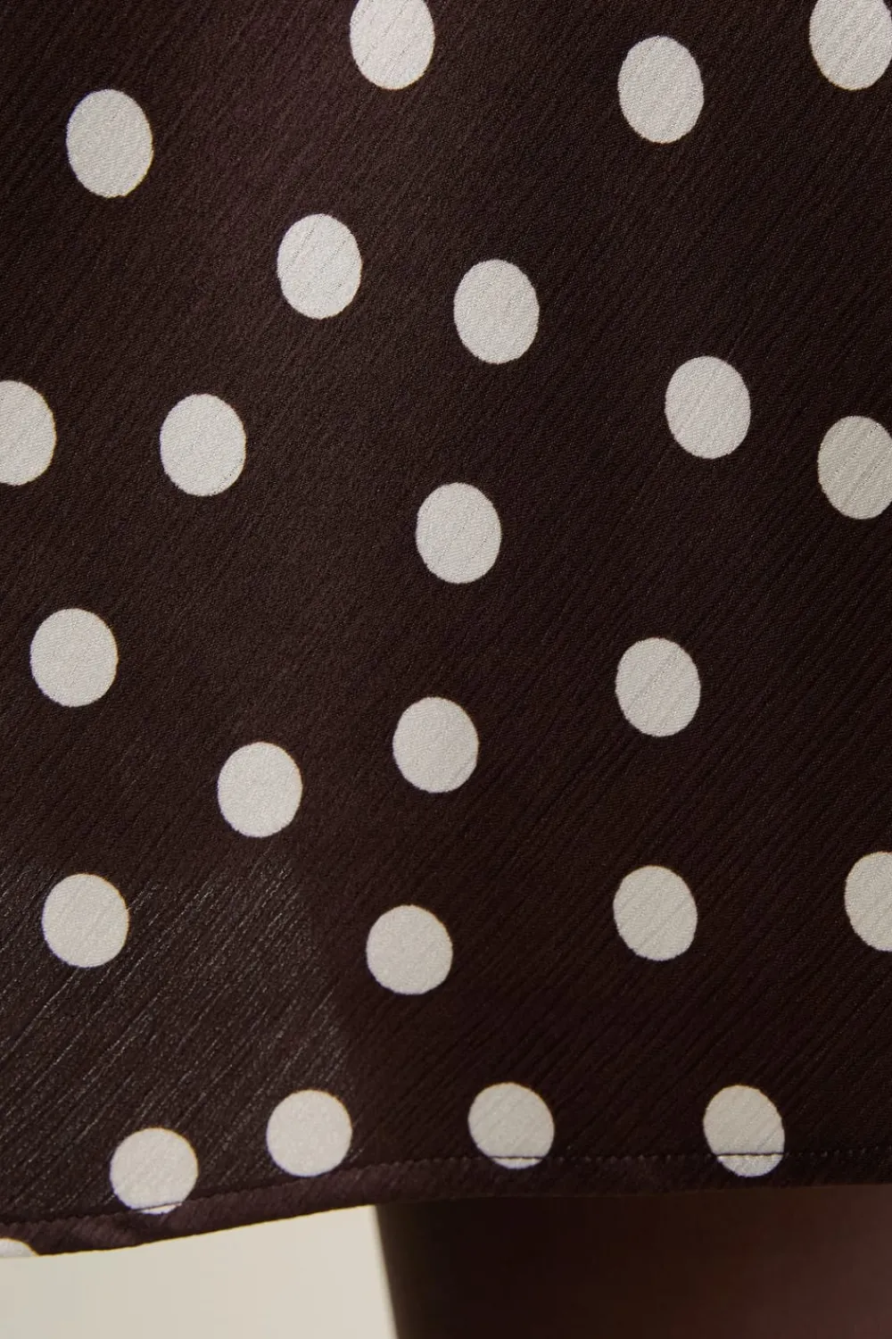 Discount ETAM Jupe courte satinée à pois MARRON