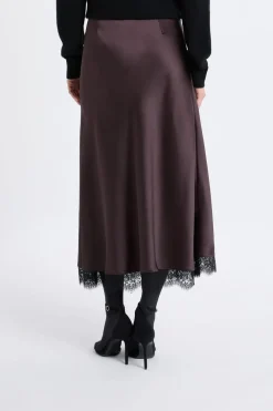Sale ETAM Jupe longue satinée MARRON