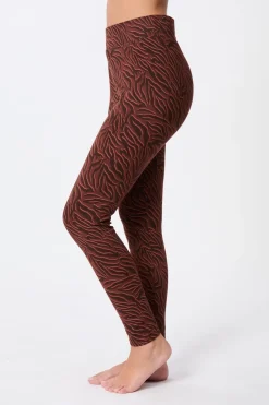 Hot ETAM Legging à motifs en coton MARRON