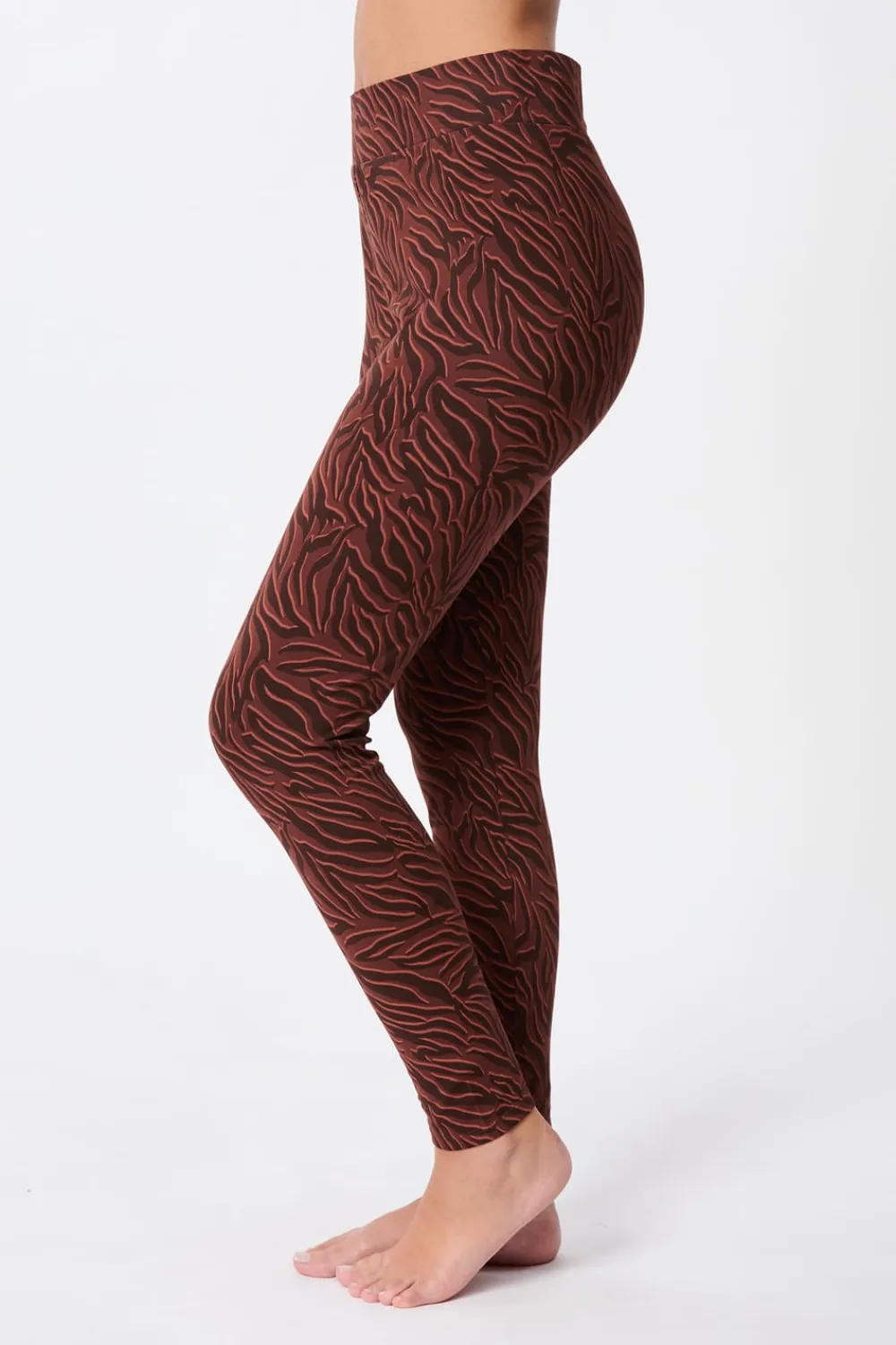 Hot ETAM Legging à motifs en coton MARRON