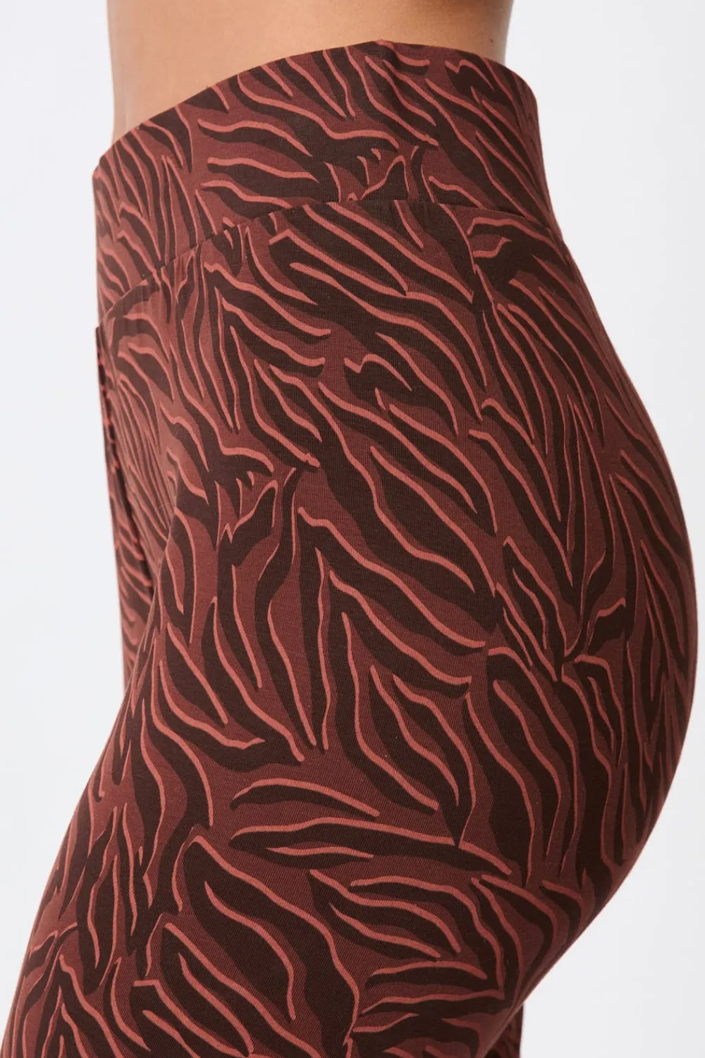 Hot ETAM Legging à motifs en coton MARRON