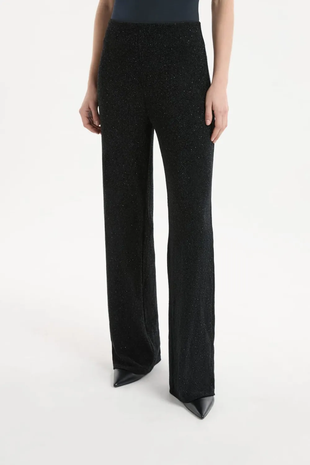 Clearance ETAM Leggings anchos tejidos brillantes NEGRO
