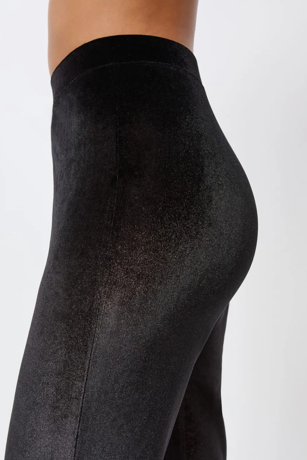 Outlet ETAM Leggings anchos tejidos brillantes NEGRO