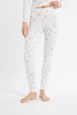 Discount ETAM Leggings de pijama con motivos de esquiadores crudo